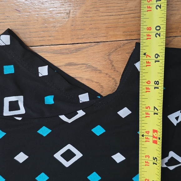 LIZ CLAIBORNE WOMENS BLACK & WHITE SYMMETRICAL DRESS SIZE LARGE - Picture 7 of 11